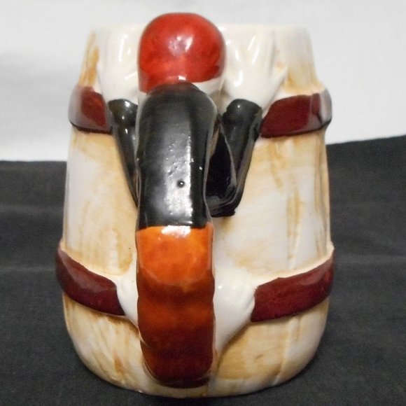 Vintage Made in Japan MIJ Ceramic Coffee Barrel Mug Longhorn Steer Ranch Hand - Picture 4 of 7